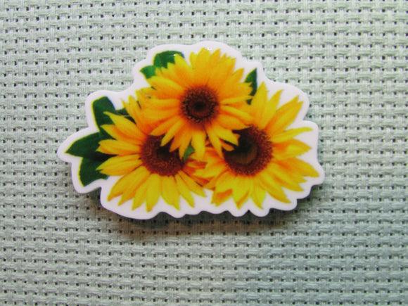First view of the A Trio of Sunflowers Needle Minder