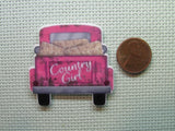 Second view of the Pink Country Girl Truck Needle Minder