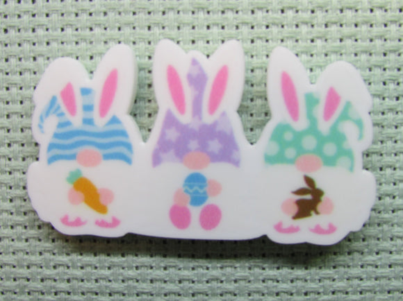 First view of the Easter Bunny Gnome Trio Needle Minder