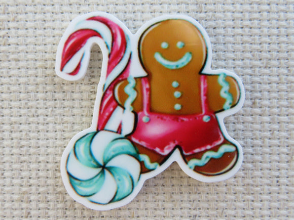 First view of Gingerbread Man with Candy Needle Minder.