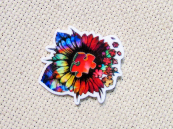 First view of the Autism Rainbow Flower Needle Minder
