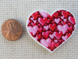 Second view of Valentines Hearts Inside a Big Heart Needle Minder.