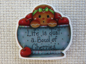 First view of Gingerbread Bowl of Cherries Needle Minder.
