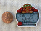 Second view of Gingerbread Bowl of Cherries Needle Minder.