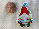 Second view of Christmas Light Gnome Needle Minder.