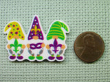 Second view of the A Trio of Mardi Gras Gnomes Needle Minder