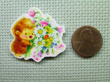 Second view of the A Cute Hedgehog Bringing Flowers Needle Minder