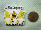 Second view of the Bee Happy Yellow Gnome Trio Needle Minder