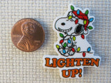Second view of Lighten Up Snoopy Needle Minder.