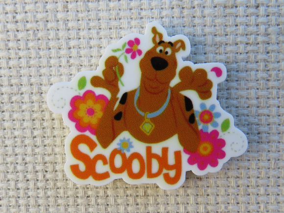First view of Scooby with Flowers Needle Minder.