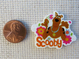 Second view of Scooby with Flowers Needle Minder.