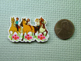 Second view of the Three Friends Riding on Horses Needle Minder