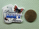 Second view of the Proud Navy Mom with Butterfly and Dog Tags Needle Minder