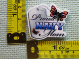 Third view of the Proud Navy Mom with Butterfly and Dog Tags Needle Minder
