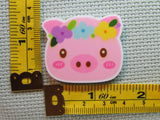 Third view of the Floral Pink Pig Needle Minder