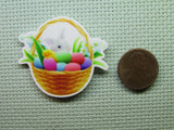 Second view of the Easter Bunny Basket Needle Minder