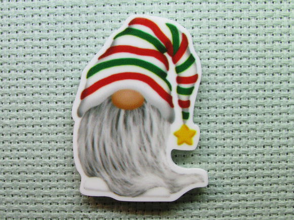 First view of the Stripped Christmas Stocking Cap Gnome Needle Minder