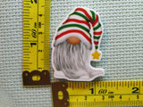 Third view of the Stripped Christmas Stocking Cap Gnome Needle Minder