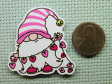 Second view of the Valentine Love Gnome Needle Minder