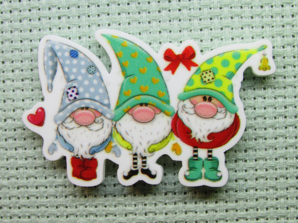 First view of the Cute Christmas Gnome Trio Needle Minder