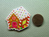 Second view of the Gingerbread House Needle Minder
