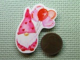 Second view of the Heart Balloon Holding Valentines Gnome Needle Minder