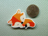 Second view of the Adorable Sleeping Fox Needle Minder