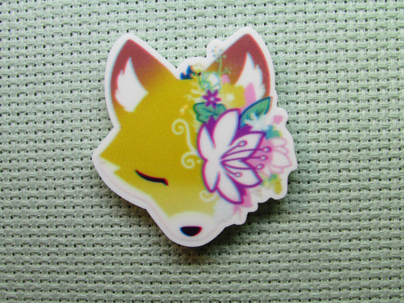 First view of the Floral Fox Face Needle Minder