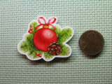 Second view of the Red Christmas Ornament with Pine Twigs Needle Minder