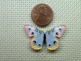 Second view of the Blue Butterfly Needle Minder