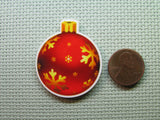 Second view of the Beautiful Red and Gold Christmas Ornament Needle Minder