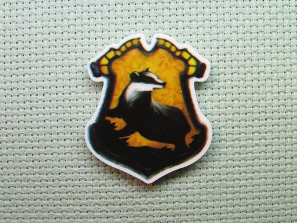 First view of the Hufflepuff House Crest Needle Minder