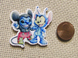 Second view of the Mickey Dressed as Stitch and Vice Versa Needle Minder