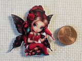 Second view of Red Butterfly Fairy Needle Minder.