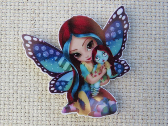 First view of Blue Butterfly Fairy Needle Minder.