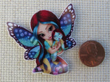 Second view of Blue Butterfly Fairy Needle Minder.