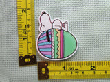 Third view of the Snoopy Sleeping on an Easter Egg Needle Minder