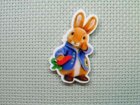 First view of the Easter Bunny Wearing a Coat Needle Minder