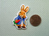 Second view of the Easter Bunny Wearing a Coat Needle Minder