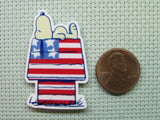Second view of the Patriotic Snoopy on his Doghouse Needle Minder