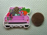 Second view of the Pink Bunny Truck Needle Minder