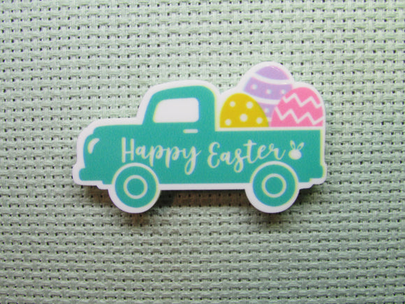 First view of the Green Happy Easter Truck Needle Minder
