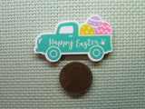 Second view of the Green Happy Easter Truck Needle Minder
