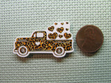 Second view of the Animal Print Truck Full of Hearts Needle Minder
