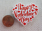 Second view of Happy Valentines Heart Needle Minder.