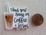 Second view of This Girl Runs On Coffee and Jesus Needle Minder.