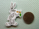 Second view of the Cartoon Rabbit Eating A Carrot Needle Minder