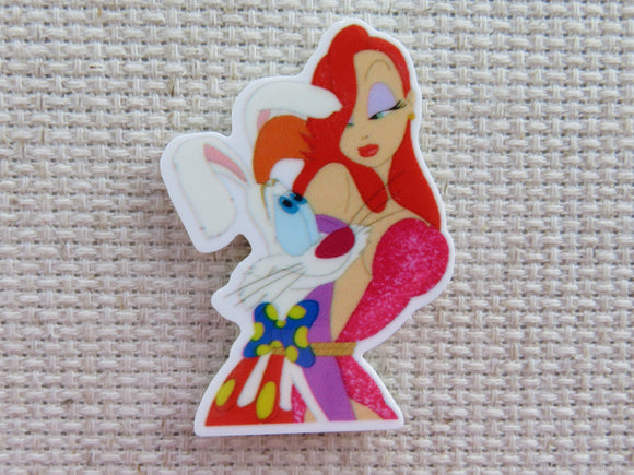 First view of Jessica and Roger Rabbit Needle Minder.