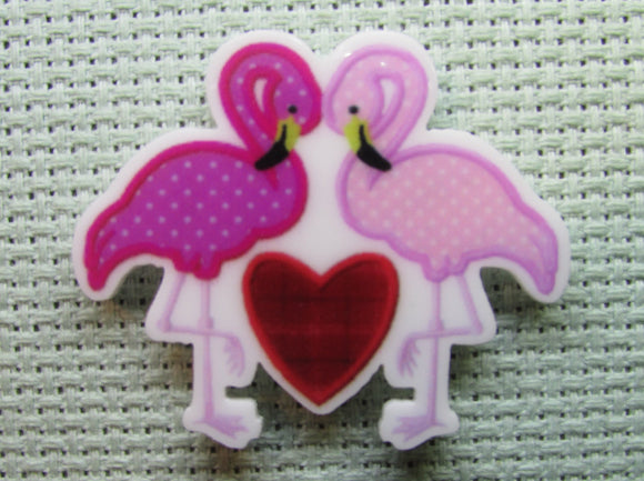 First view of the A Pair of Loving Flamingos Needle Minder