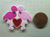 Second view of the A Pair of Loving Flamingos Needle Minder